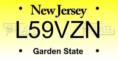 L59VZN New Jersey License Plate