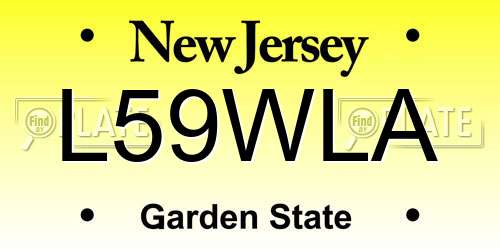 L59WLA New Jersey License Plate