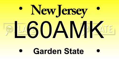 L60AMK New Jersey License Plate