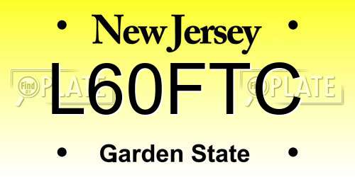 L60FTC New Jersey License Plate