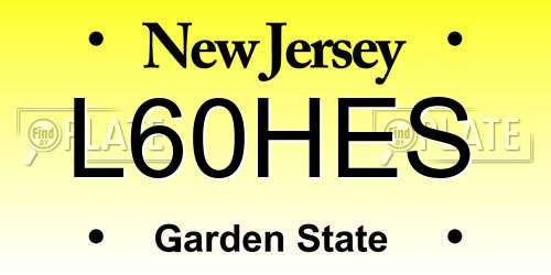 L60HES New Jersey License Plate