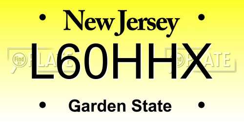 L60HHX New Jersey License Plate