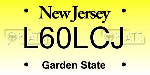 L60LCJ New Jersey License Plate