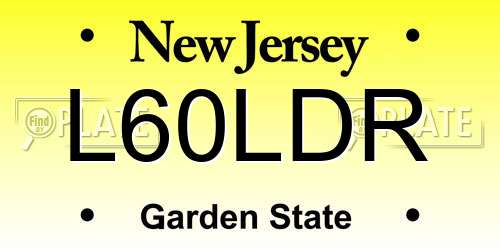 L60LDR New Jersey License Plate