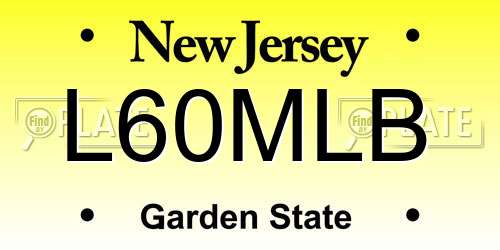 L60MLB New Jersey License Plate
