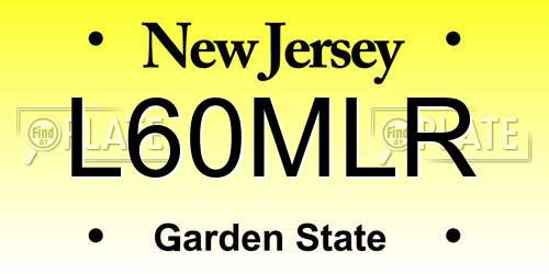 L60MLR New Jersey License Plate
