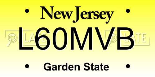 L60MVB New Jersey License Plate