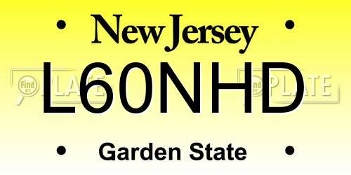 L60NHD New Jersey License Plate