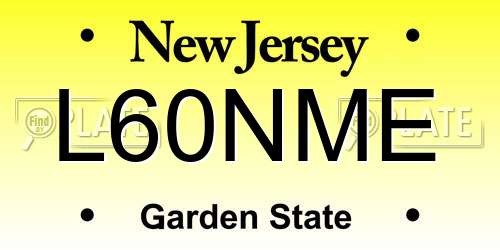 L60NME New Jersey License Plate