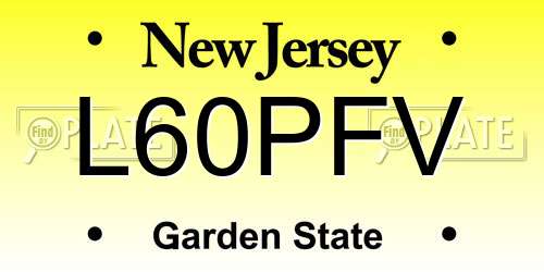 L60PFV New Jersey License Plate