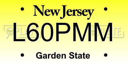 L60PMM New Jersey License Plate