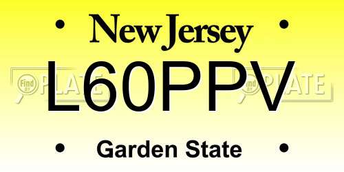 L60PPV New Jersey License Plate