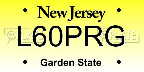 L60PRG New Jersey License Plate