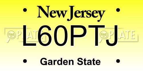 L60PTJ New Jersey License Plate