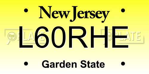 L60RHE New Jersey License Plate
