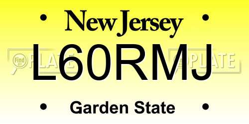 L60RMJ New Jersey License Plate