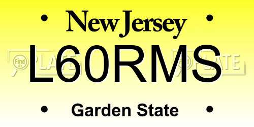 L60RMS New Jersey License Plate