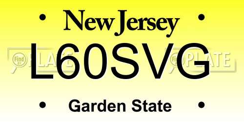 L60SVG New Jersey License Plate