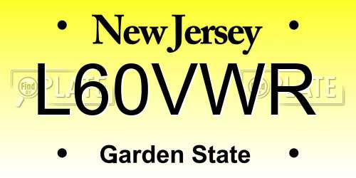 L60VWR New Jersey License Plate