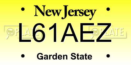 L61AEZ New Jersey License Plate