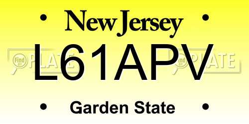 L61APV New Jersey License Plate