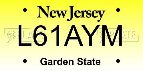 L61AYM New Jersey License Plate