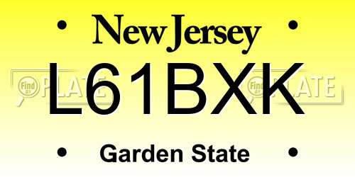 L61BXK New Jersey License Plate