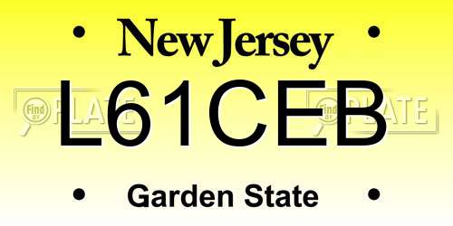 L61CEB New Jersey License Plate
