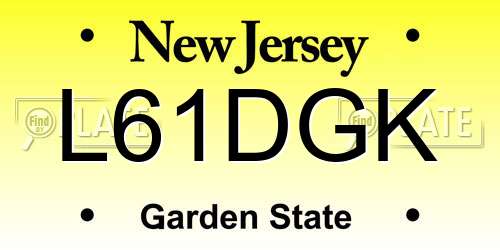 L61DGK New Jersey License Plate