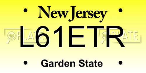 L61ETR New Jersey License Plate