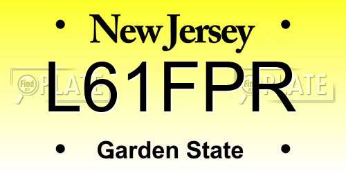 L61FPR New Jersey License Plate
