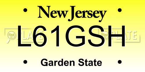 L61GSH New Jersey License Plate