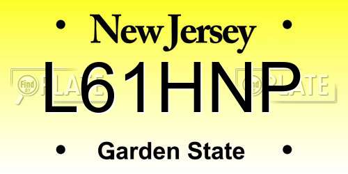 L61HNP New Jersey License Plate