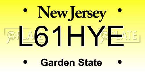 L61HYE New Jersey License Plate