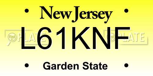 L61KNF New Jersey License Plate
