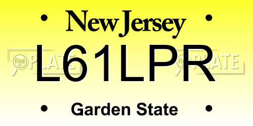 L61LPR New Jersey License Plate