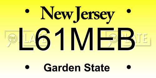L61MEB New Jersey License Plate