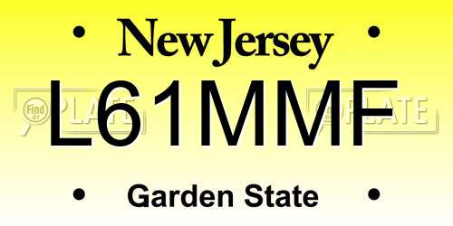 L61MMF New Jersey License Plate