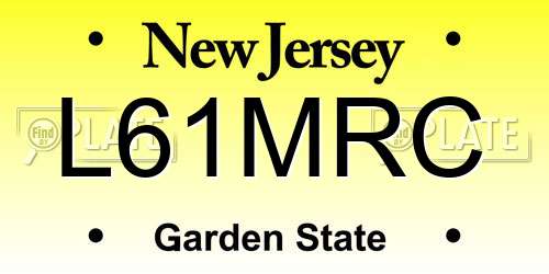 L61MRC New Jersey License Plate