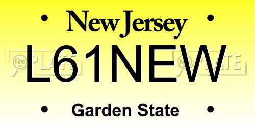 L61NEW New Jersey License Plate