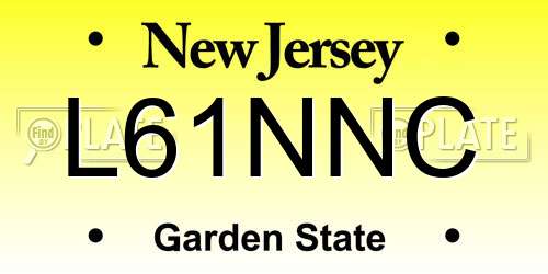 L61NNC New Jersey License Plate