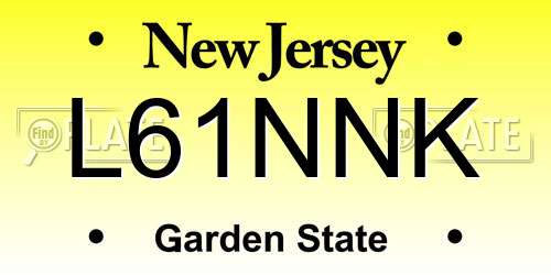 L61NNK New Jersey License Plate