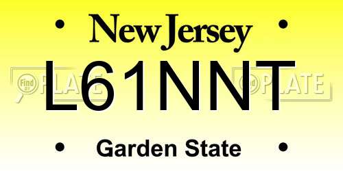 L61NNT New Jersey License Plate