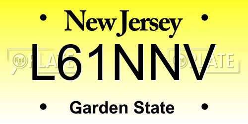 L61NNV New Jersey License Plate