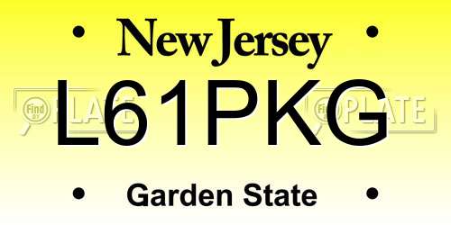 L61PKG New Jersey License Plate