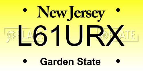L61URX New Jersey License Plate
