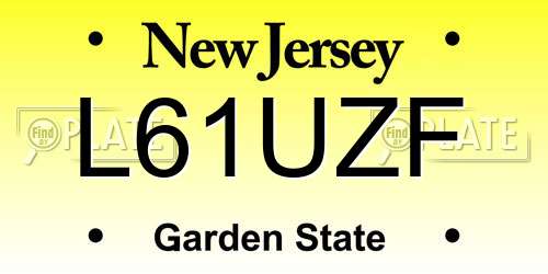 L61UZF New Jersey License Plate