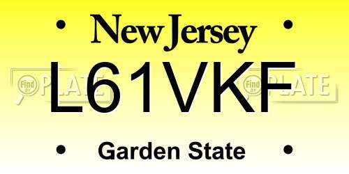 L61VKF New Jersey License Plate