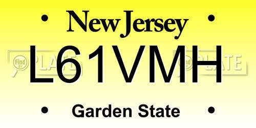 L61VMH New Jersey License Plate