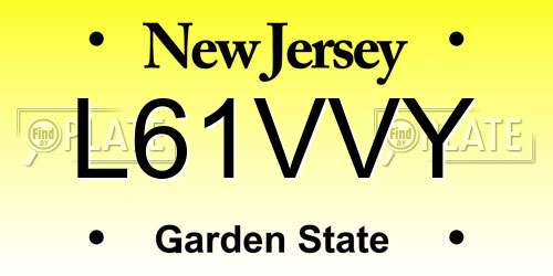 L61VVY New Jersey License Plate